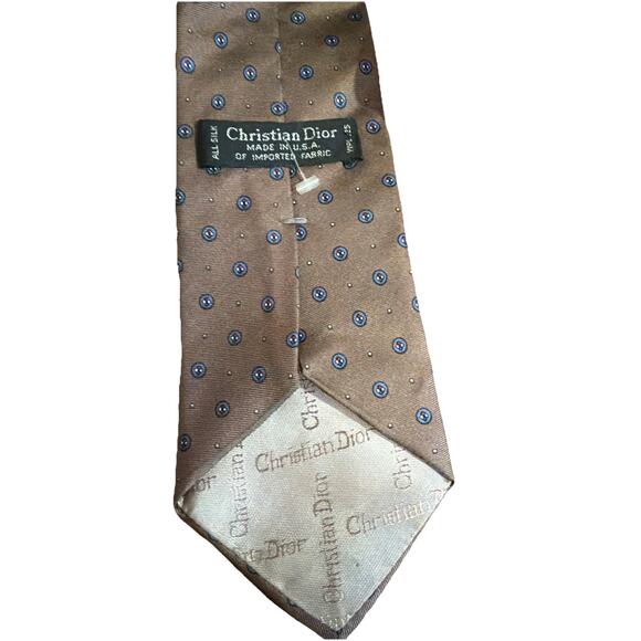 mens vintage Christian Dior classic 100% all silk fancy paisley neck tie USA - Picture 1 of 3